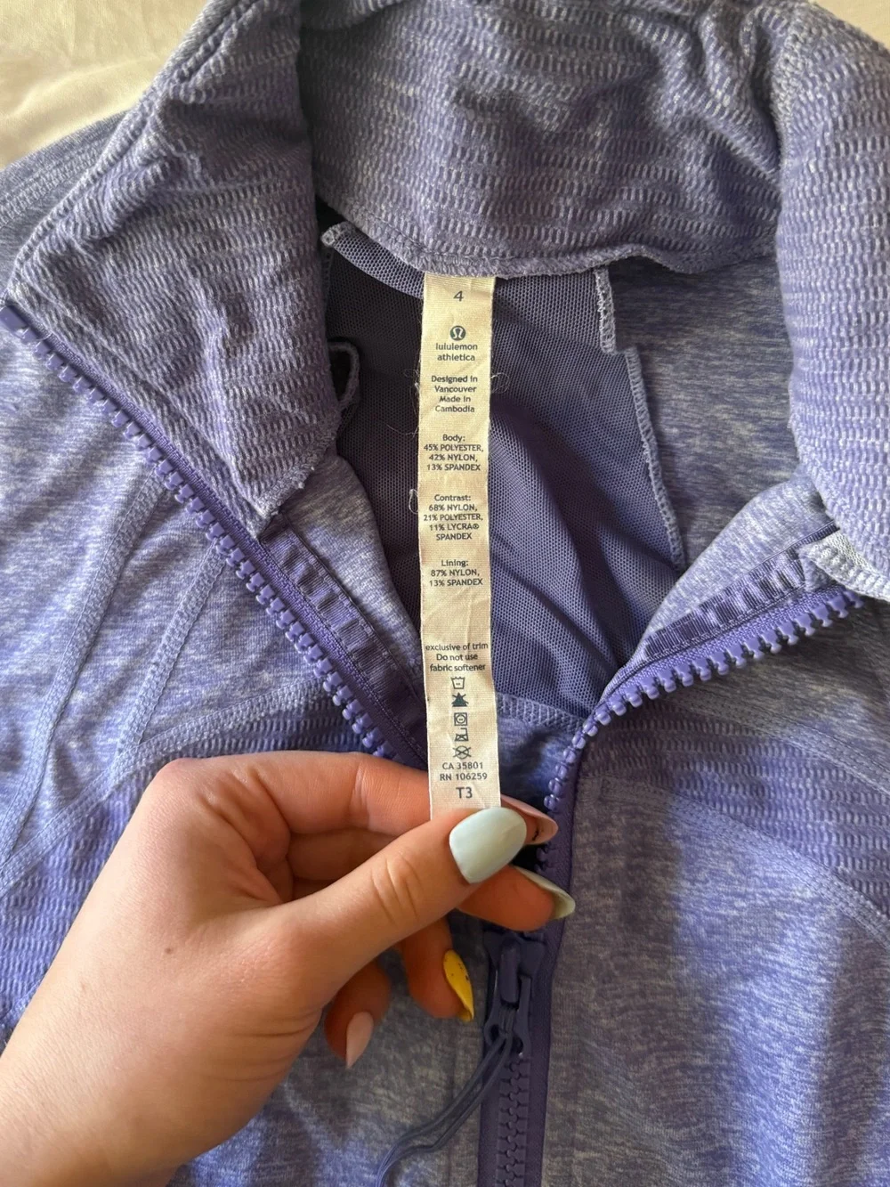 lululemon athletica Heathered Lavender Full-Zip Performance Jacket